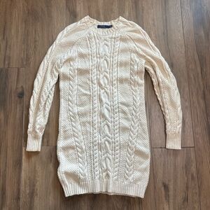 Ralph Lauren Cream Cable Knit Sweater Dress